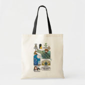 Cartoon beest habitat tote bag (Voorkant)