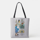 Cartoon beest habitat tote bag (Achterkant)
