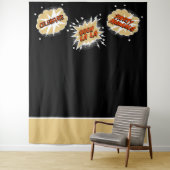 Cartoon Bellen Citaten Bruiloft Foto Achtergrond Wandkleed (In situ)