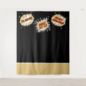 Cartoon Bellen Citaten Bruiloft Foto Achtergrond Wandkleed (Voorkant)