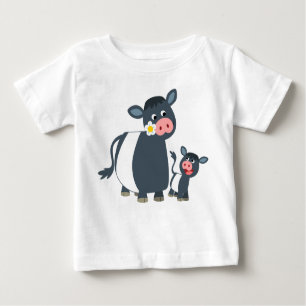Cartoon Belted Galloway Koe & Kalf Baby T-shirt