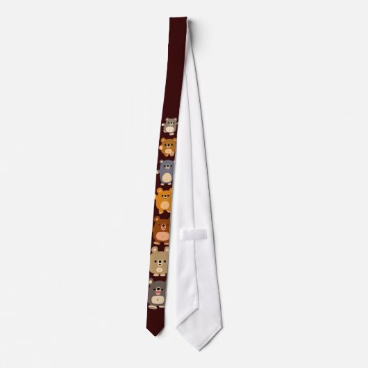 Cartoon Beren Stropdas (Achterkant)