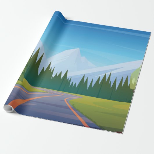 Cartoon Berg Cadeaupapier (Uitgerold)