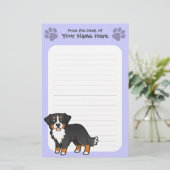 Cartoon Bernese Mountain Dog Briefpapier (Staand voorkant)