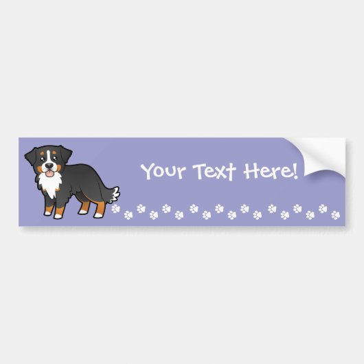 Cartoon Bernese Mountain Dog Bumpersticker (Voorkant)