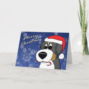 Cartoon Bernese Mountain Dog-kerstkaart Feestdagen Kaart