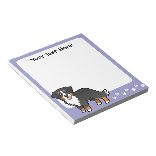 Cartoon Bernese Mountain Dog Notitieblok (Schuin)