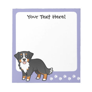 Cartoon Bernese Mountain Dog Notitieblok
