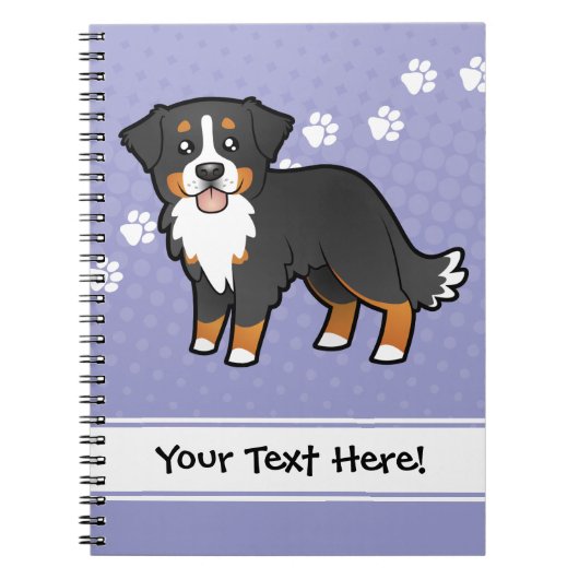 Cartoon Bernese Mountain Dog Notitieboek (Voorkant)