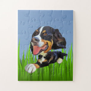 Cartoon Bernese Mountain Dog Puzzle voor kinderen Legpuzzel