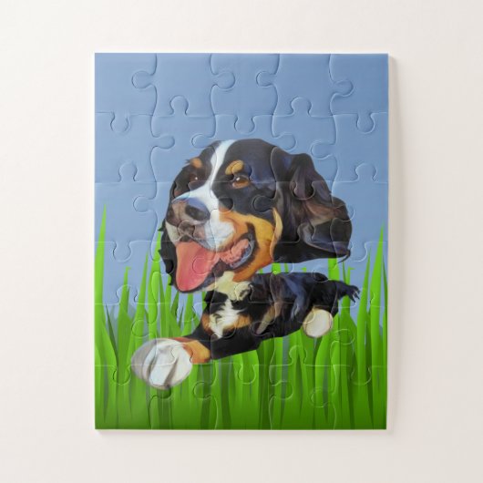 Cartoon Bernese Mountain Dog Puzzle voor kinderen Legpuzzel (Verticaal)