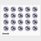 Cartoon Bernese Mountain Dog Ronde Sticker (Vel)