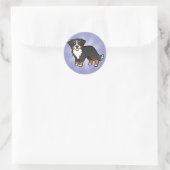 Cartoon Bernese Mountain Dog Ronde Sticker (Tas)