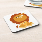 Cartoon beschermend pap Leun Onderzetter set (Linkerzijde)