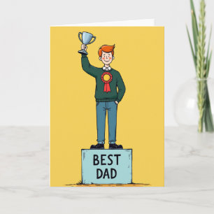 Cartoon Beste Papa Trofee Kaart