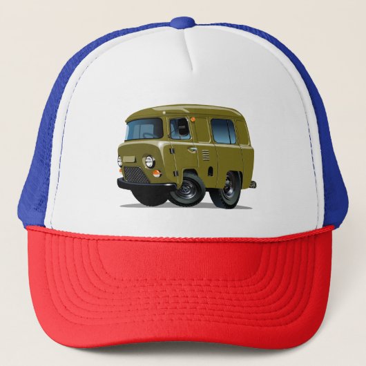 Cartoon bestelwagen trucker pet (Voorkant)