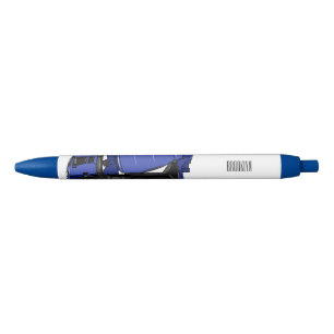 Cartoon betonmixer transportwagen zwarte inkt pen