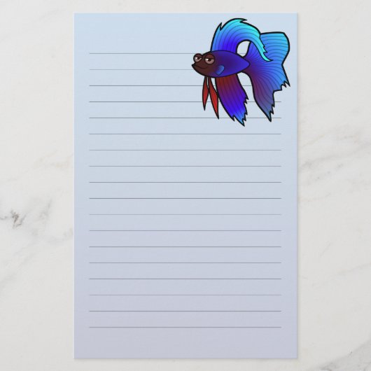 Cartoon Betta Fish / Siamese vechtvis Briefpapier (Voorkant)
