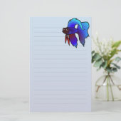 Cartoon Betta Fish / Siamese vechtvis Briefpapier (Staand voorkant)