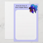Cartoon Betta Fish / Siamese vechtvis Briefpapier (Voorkant / Achterkant)