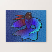 Cartoon Betta Fish / Siamese vechtvis Legpuzzel (Horizontaal)