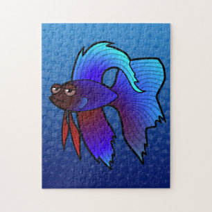 Cartoon Betta Fish / Siamese vechtvis Legpuzzel