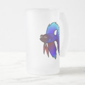 Cartoon Betta Fish / Siamese vechtvis Matglas Bierpul (Voorkant rechts)