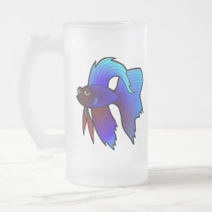 Cartoon Betta Fish / Siamese vechtvis Matglas Bierpul