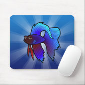 Cartoon Betta Fish / Siamese vechtvis Muismat (Met muis)