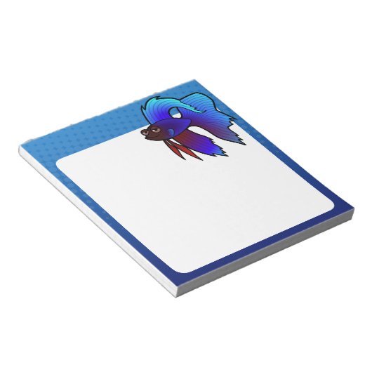 Cartoon Betta Fish / Siamese vechtvis Notitieblok (Schuin)
