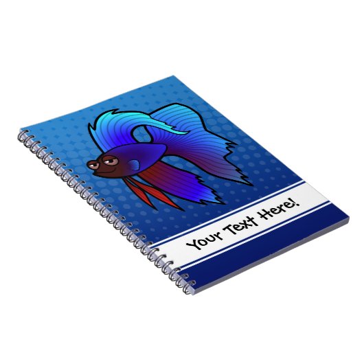 Cartoon Betta Fish / Siamese vechtvis Notitieboek (Rechterzijde)