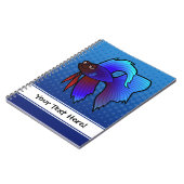 Cartoon Betta Fish / Siamese vechtvis Notitieboek (Linkerzijde)