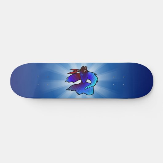 Cartoon Betta Fish / Siamese vechtvis Persoonlijk Skateboard (Horizontaal)
