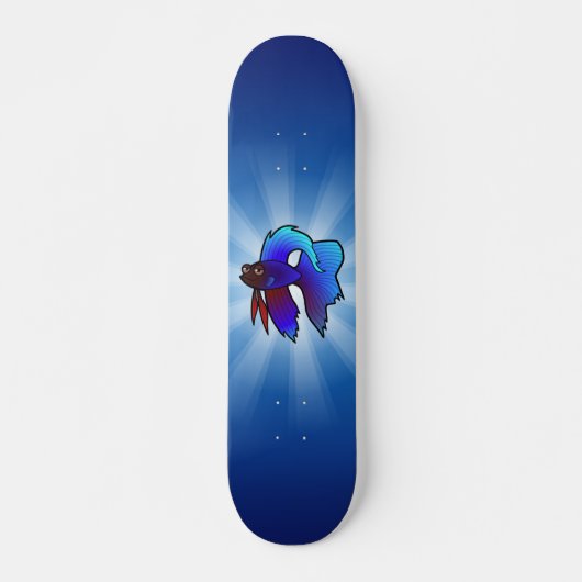 Cartoon Betta Fish / Siamese vechtvis Persoonlijk Skateboard (Voorkant)