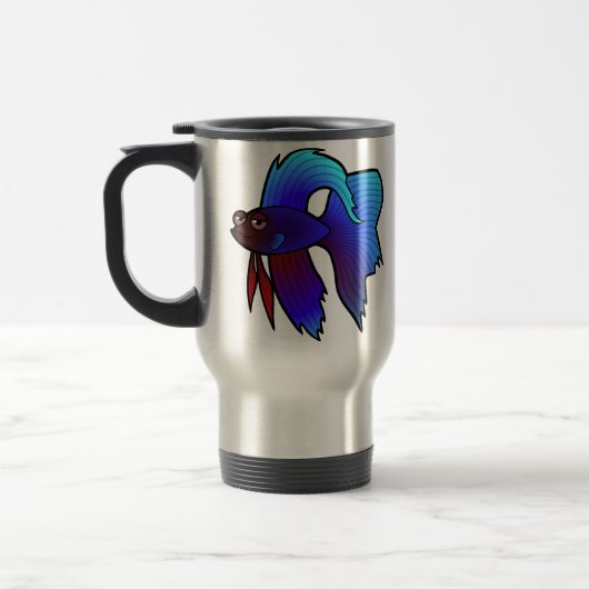 Cartoon Betta Fish / Siamese vechtvis Reisbeker (Links)