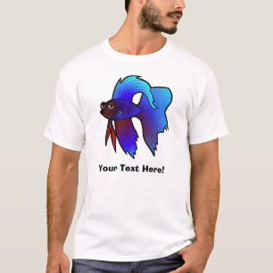 Cartoon Betta Fish / Siamese vechtvis T-shirt
