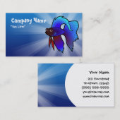 Cartoon Betta Fish / Siamese vechtvis Visitekaartje (Voorkant / Achterkant)
