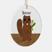 Cartoon Bever Keramisch Ornament (Rechts)