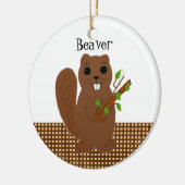 Cartoon Bever Keramisch Ornament (Links)