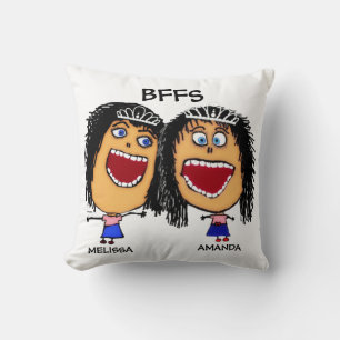 Cartoon BFFS Custom Sisters Vrienden Kussen
