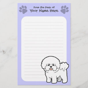 Cartoon Bichon Frise Briefpapier