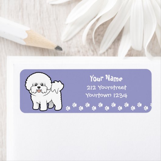 Cartoon Bichon Frise Etiket (Insitu)