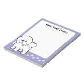 Cartoon Bichon Frise Notitieblok (Linkerzijde)