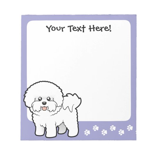 Cartoon Bichon Frise Notitieblok (Voorkant)