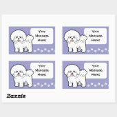 Cartoon Bichon Frise Rechthoekige Sticker (Vel)
