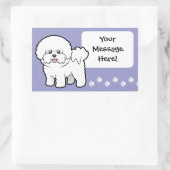 Cartoon Bichon Frise Rechthoekige Sticker (Tas)