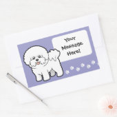 Cartoon Bichon Frise Rechthoekige Sticker (Envelop)