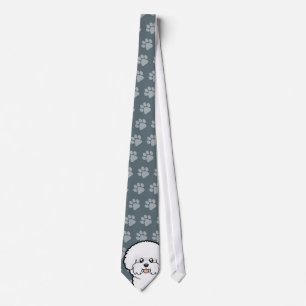 Cartoon Bichon Frise Stropdas