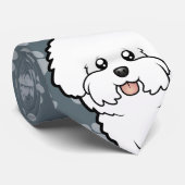 Cartoon Bichon Frise Stropdas (Opgerold)