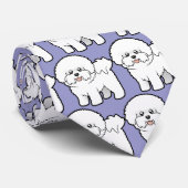 Cartoon Bichon Frise Stropdas (Opgerold)